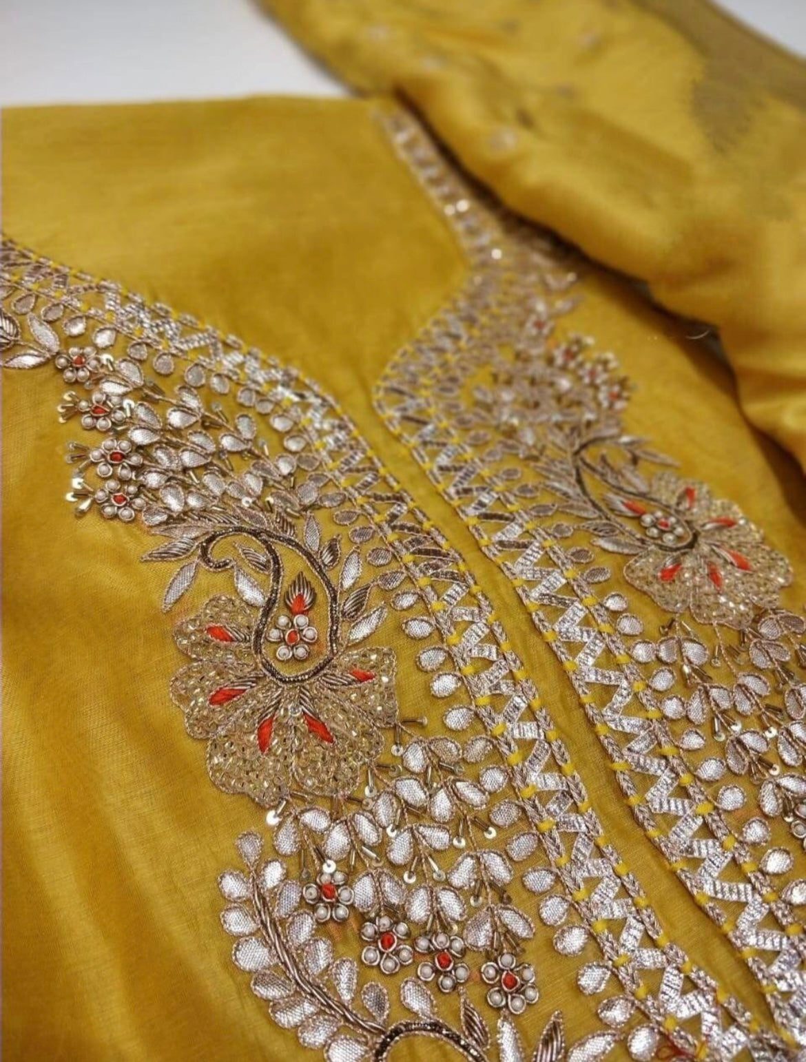 ATHARVA Hand Embroidery Salwar Kameez/Chanderi Ladies Suit/Banarsi Silk Dupatta/Stones/Custom Stitch Unstitch/Embroidery Potli/Gift/CH16768