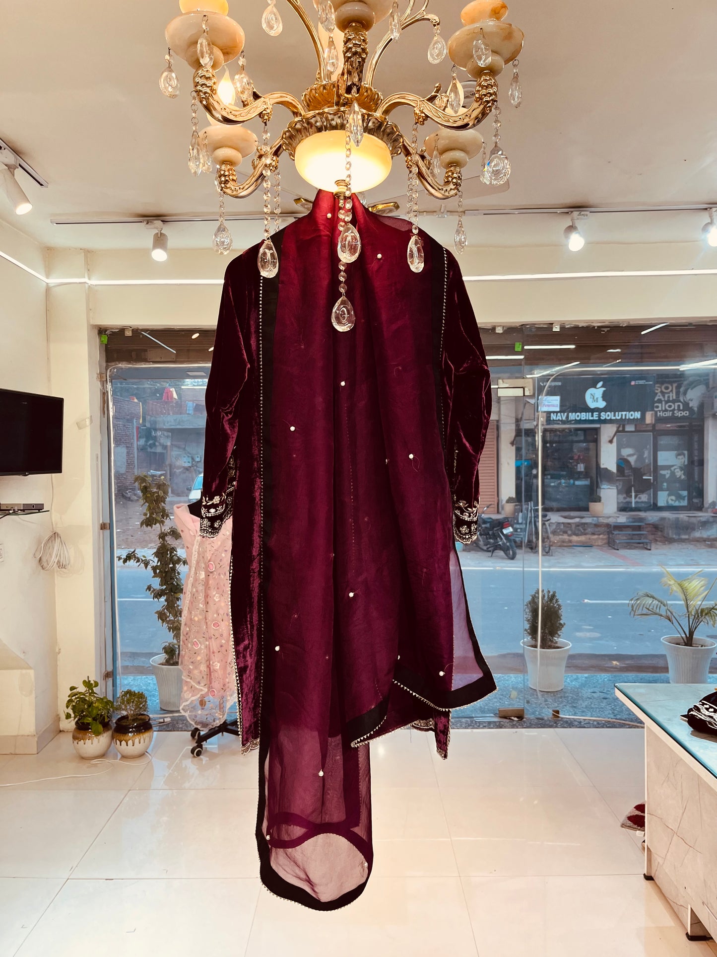 ATHARVA HERITAGE Pure Makhmal Silk Velvet Farshi Salwar Pakistani Suit~✨🌼 TVO00102