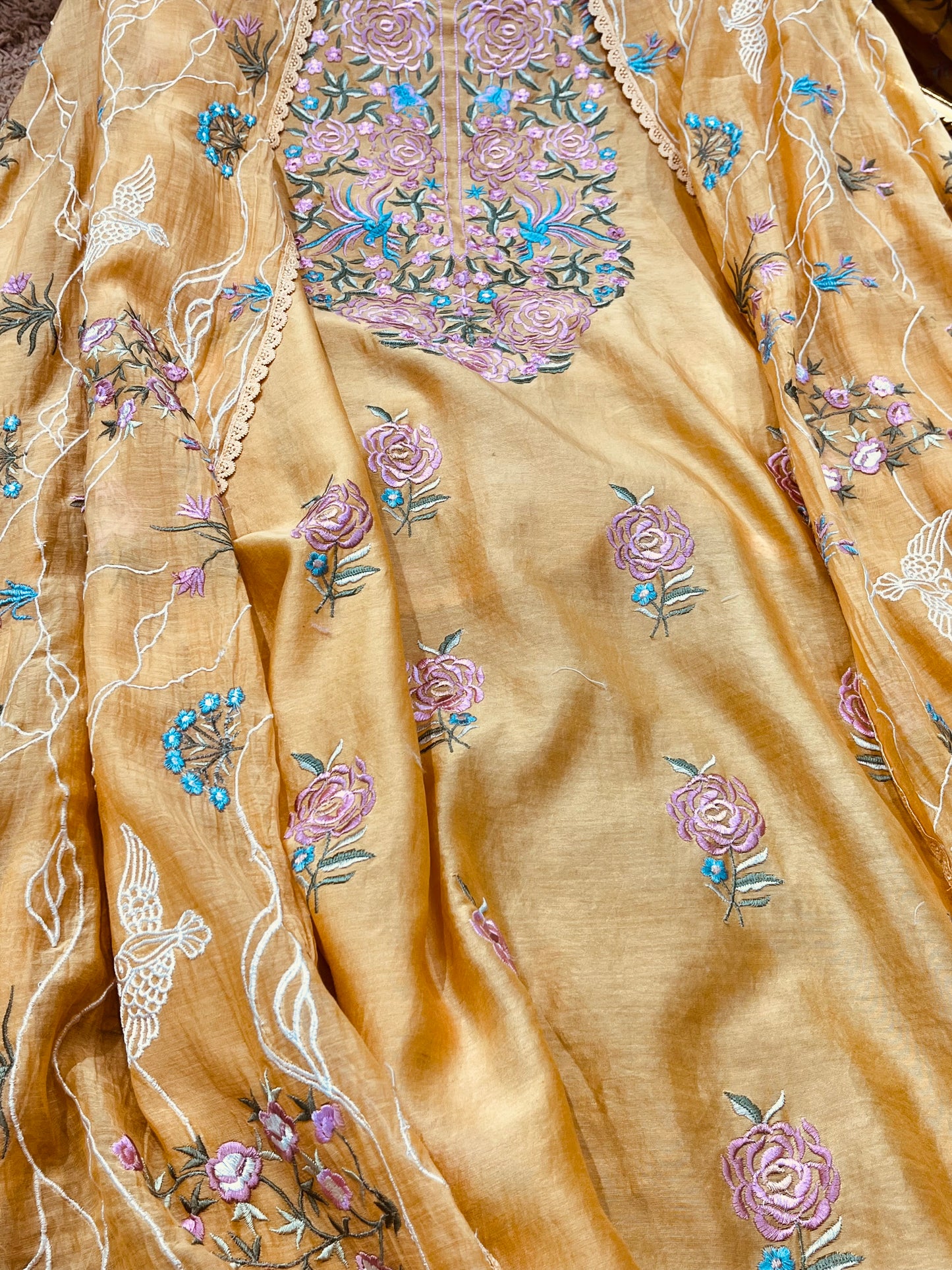 ATHARVA HERITAGE PURE MUL CHANDERI PARSI GARA SUIT MCH0072MY