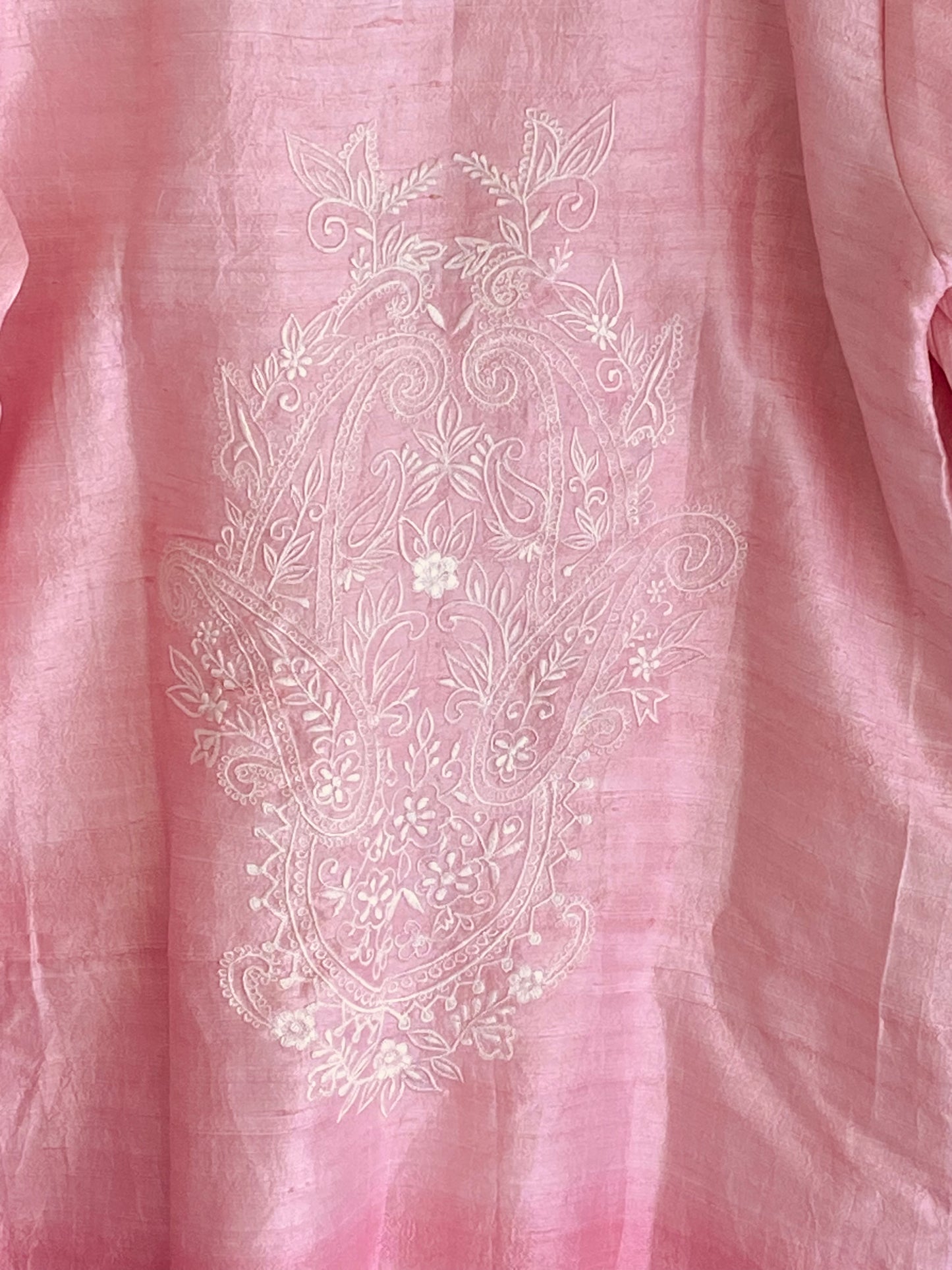 Atharva Heritage/HAND EMBROIDERED PARSI GARA PURE CHANDERI SILK 70 GRAMS Indian suit PRP001