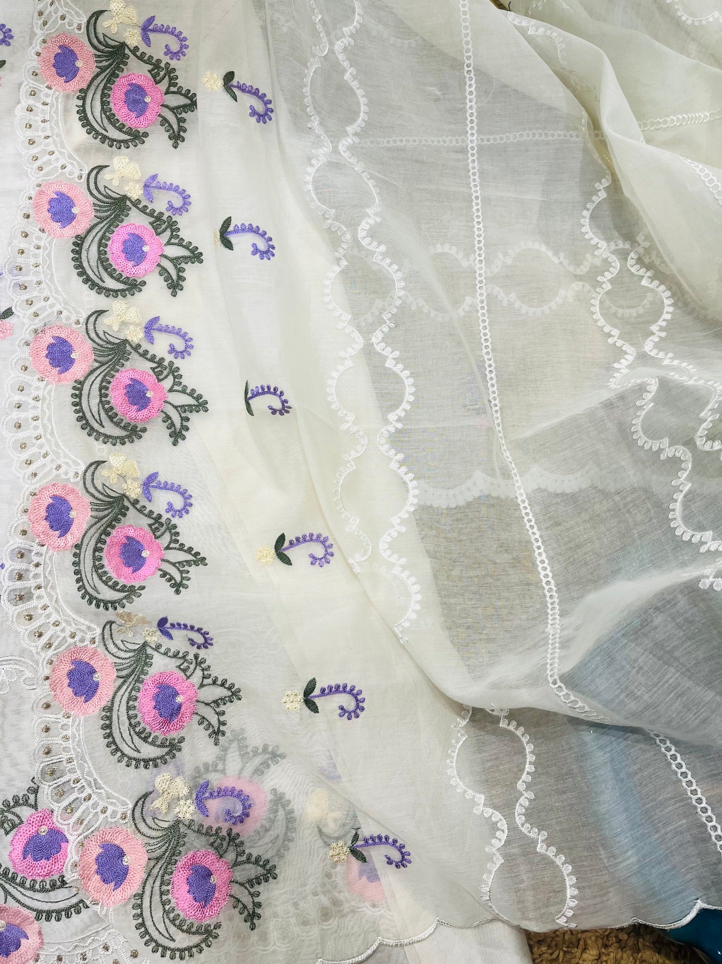 PURE CHANDER SILK KASHMIRI AARI SUIT CH5428A
