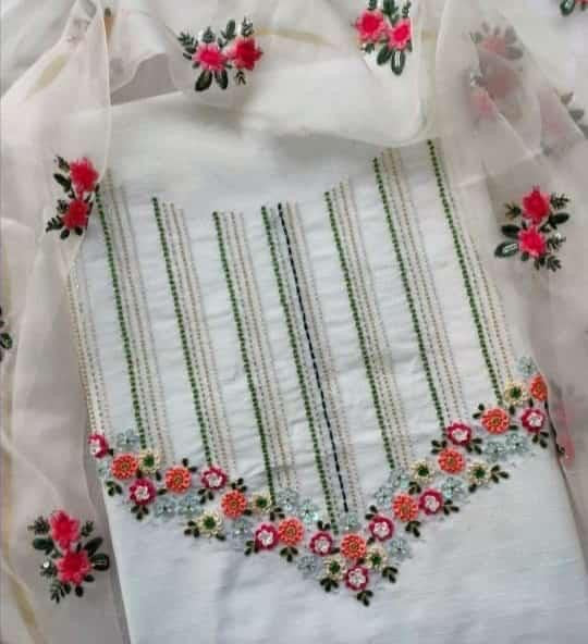 PURE CHANDERI SILK AND ORGANZA EDITS CHO00105(B)