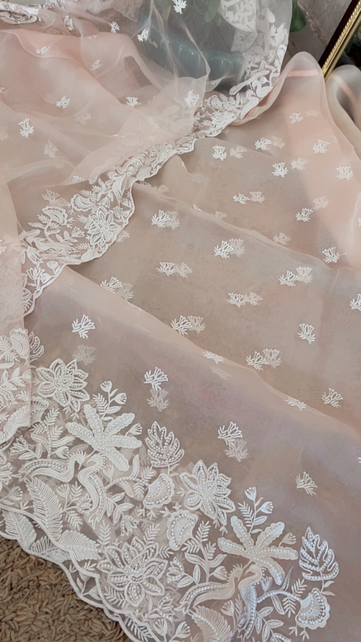 Atharva Heritage SHEER LUXURY Pure Silk Organza French Thread Embroidery with Pearl Hand Embroidered Highlight SUIT SOFTHP561