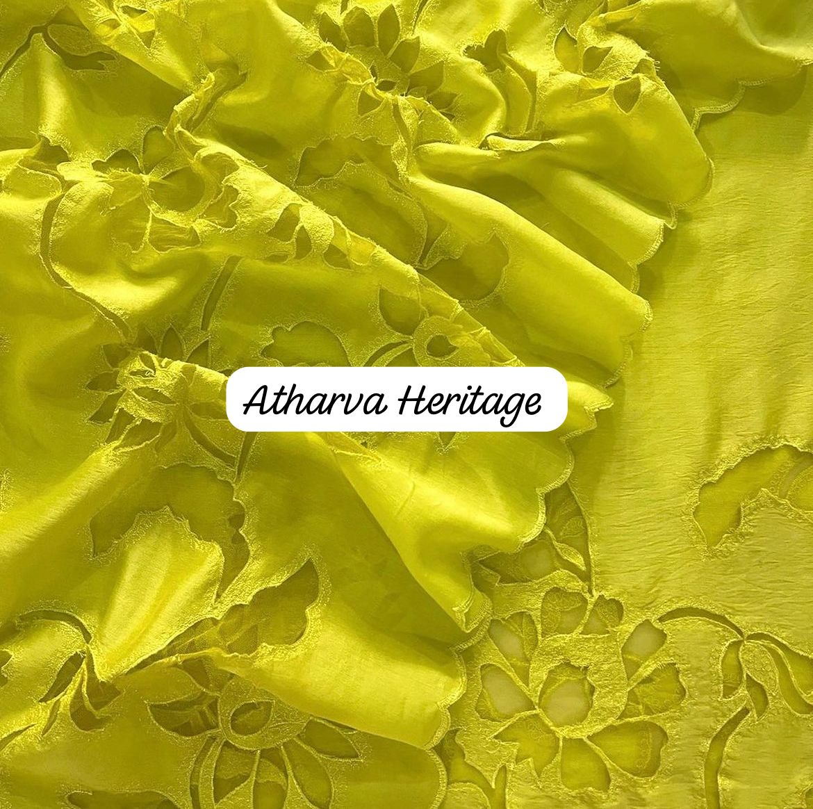 ATHARVA Applique Embroidery Salwar Kameez/Chanderi Cut-Work Shirt & Dupatta/Santoon Bottom/Custom Stitch Unstitch/Plazo/Pant/CUT8115