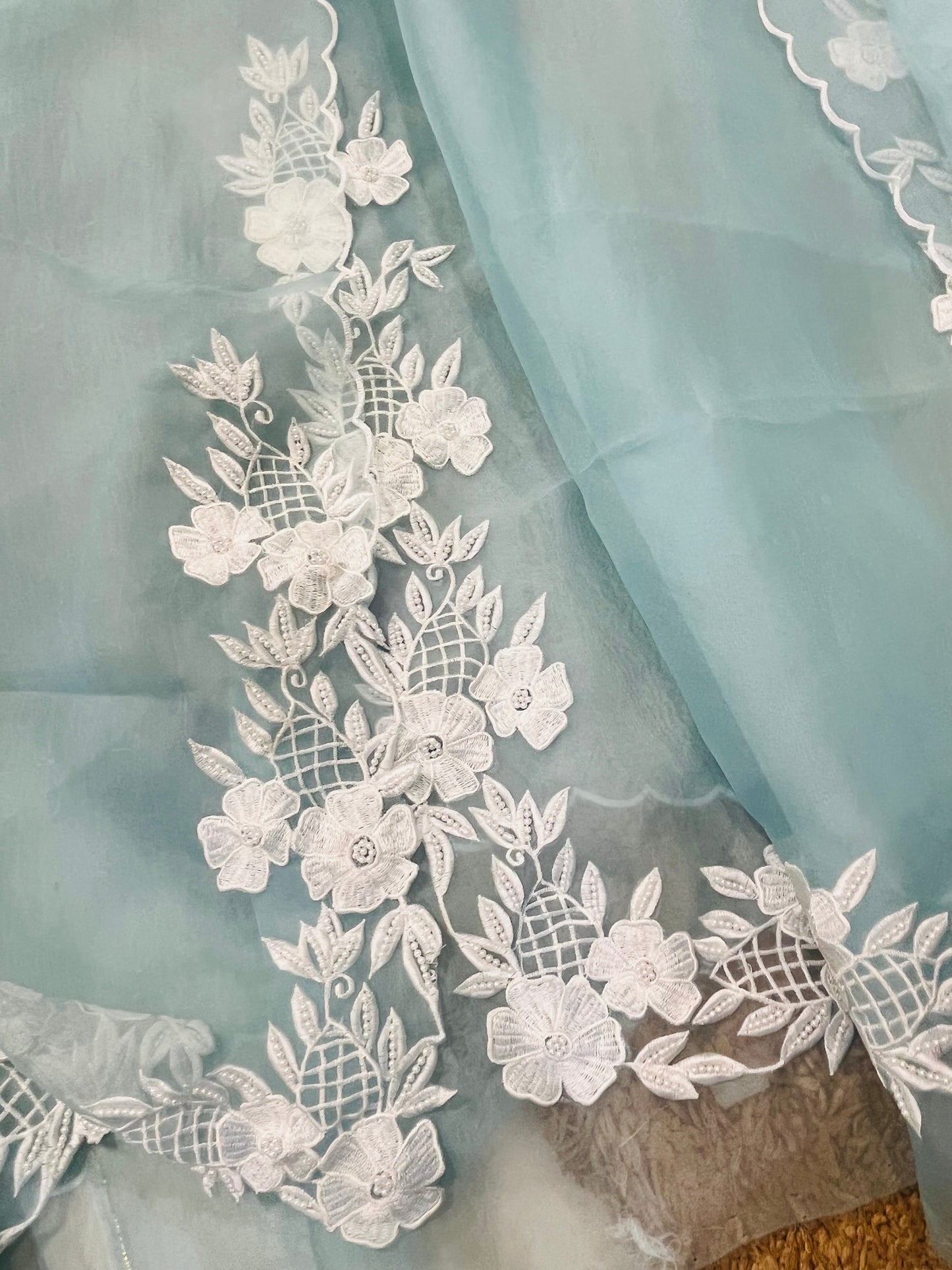 Atharva Heritage Pure Organza Silk Pakistani Suit with Pearl Parsi Embroidery AH181331176