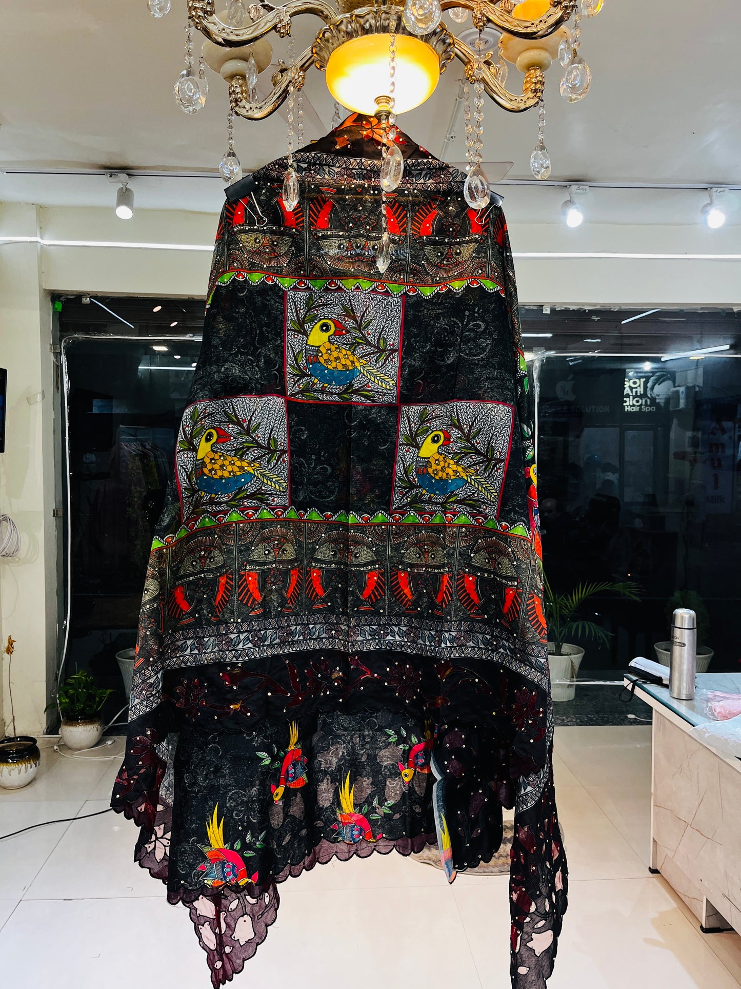 Atharva Pure Handloom CHANDERI Silk Digital Printed Cutwork SUIT CH17518(A)