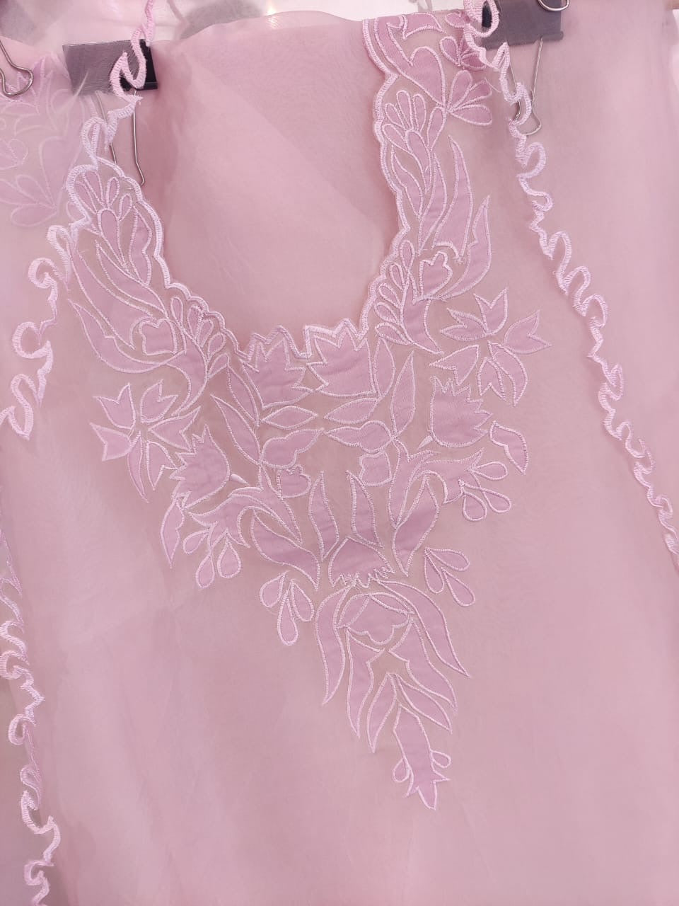 Sheer Luxury Pakistani Appliqué Suit PL002 Powder
