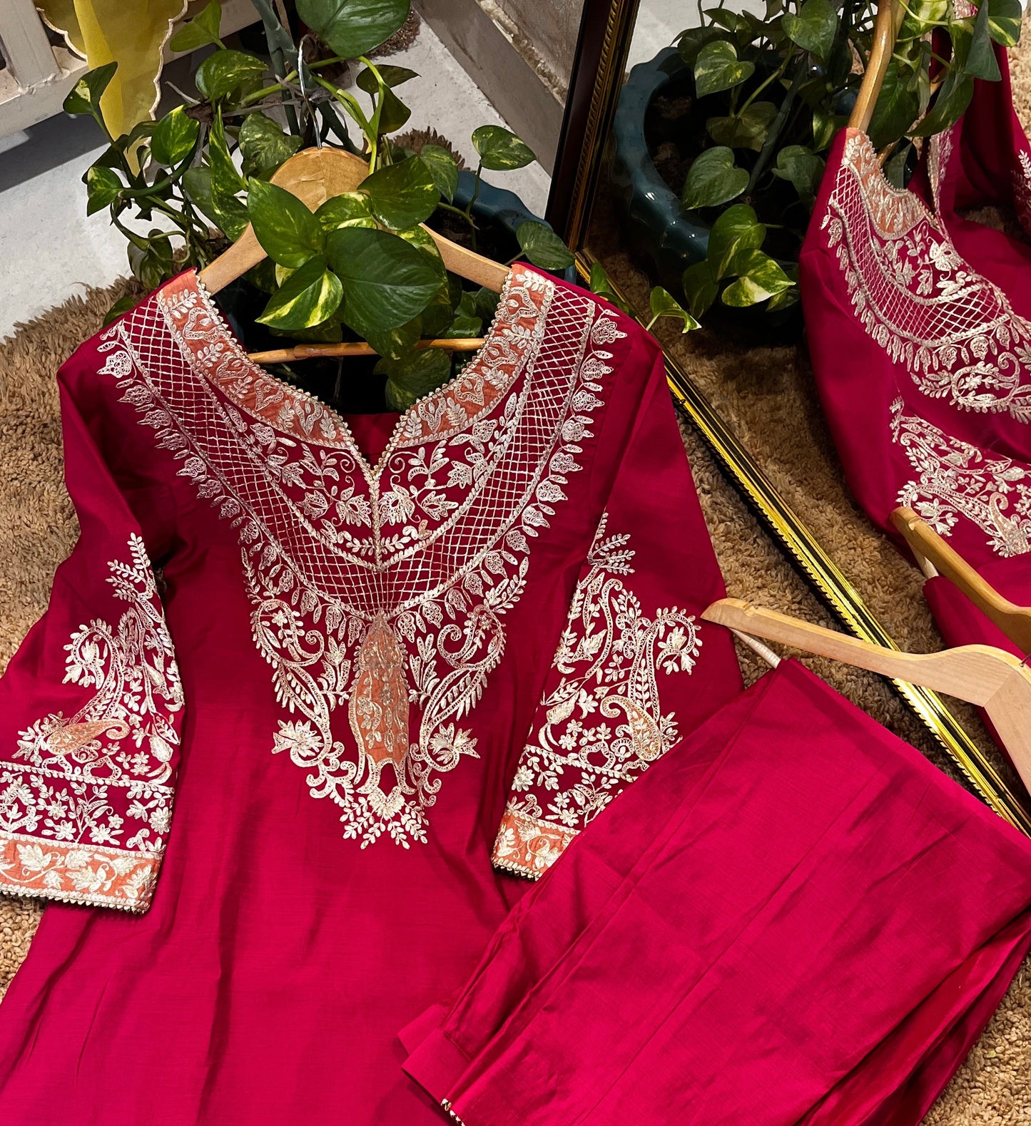 Atharva Heritage Pure Chanderi silk 80 Grams A-Line Coord Set PRP0010