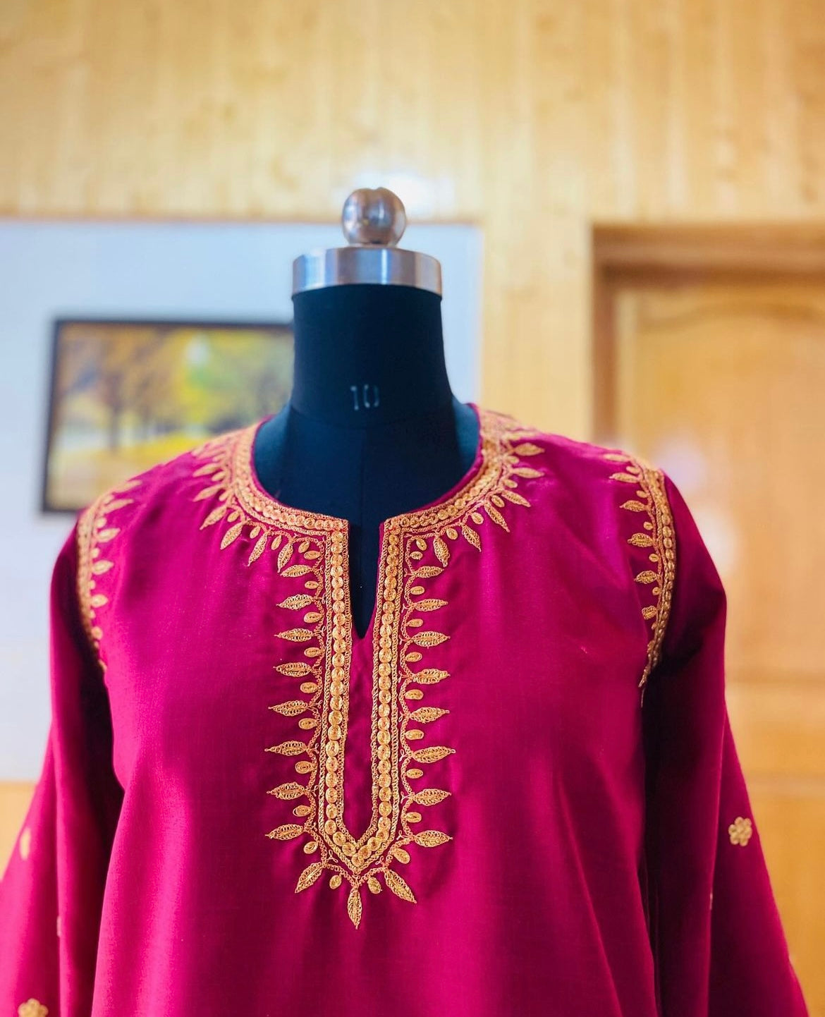 Atharva Heritage/pure Chanderi silk Pakistani with Kashmiri Embroidery Coord Set PRP005