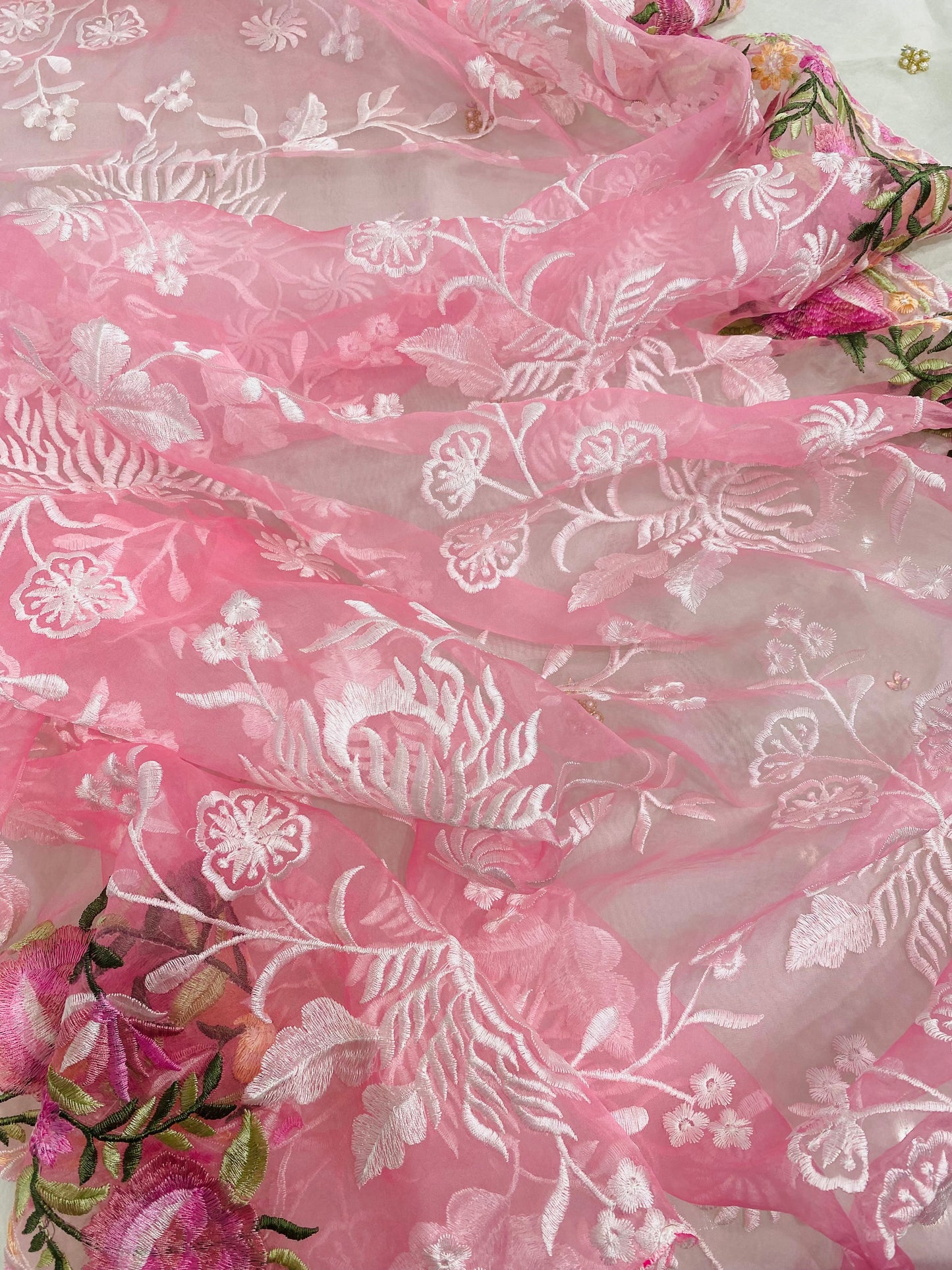 ATHARVA HERITAGE SHEER LUXURY HAND ZARDOZI KURTA WITH PARSI GARA EMBROIDERED DUPATTA SUIT SHEER0098(B)