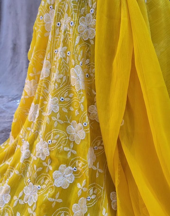 (Copy) ATHARVA Hand Embroidery Salwar Kameez /Chiffon Dupatta With Stunning Gota & Trim/Custom Stitch Unstitch/Gift/Patiala/Anarkali/Churridar/CH17317 Peach