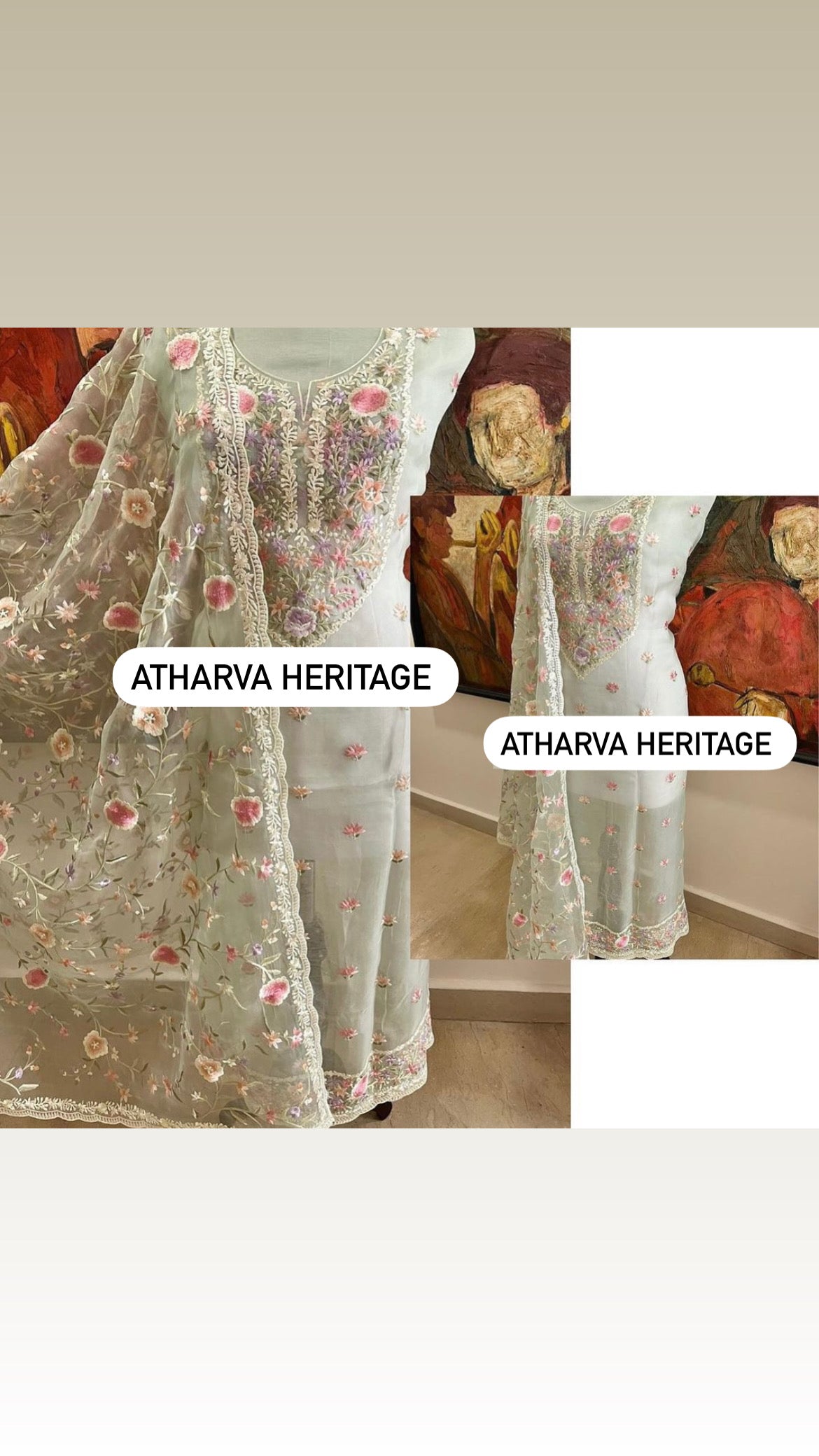 SHEER LUXURY PURE SILK ORGANZA PARSI GARA SUIT SHEER002A