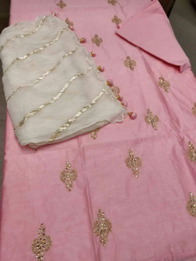 Atharva Hand Embroidered Chander Chiffon edits DnoCH1037
