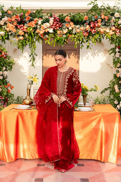 Atharva Heritage मखमल – Pure Velvet Silk Hand Embroidered Suit Set 18311301