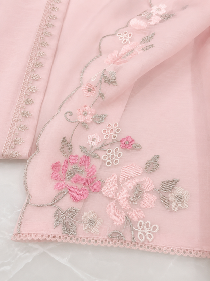 ATHARVA HERITAGE PURE MUL CHANDERI Cross stitch Embroidery Pakistani SUIT AH1813091 Pink