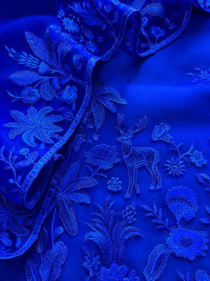 Atharva Heritage Sheer Luxury Trousseau Collection unstitched Suit SLP0051 Electric blue