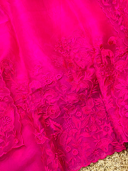 Sheer Luxury Trousseau Collection unstitched Suit SLP0051(B) Hot Pink
