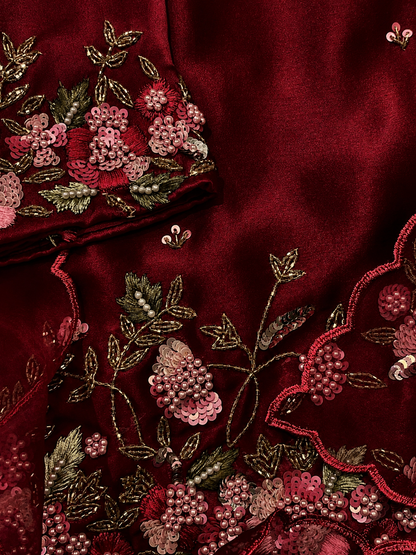Atharva Heritage Premium Hand-Embroidered Farshi Salwar Suit in Pure Satin Silk PSSF145