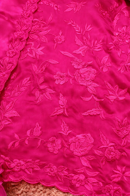 Atharva Heritage Neon Hot Pink Pure Silk Farsi Salwar Suit with French Embroidery – Three Piece Pakistani Set AH1813FS67