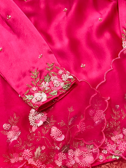 Atharva Heritage Premium Hand-Embroidered Farshi Salwar Suit in Pure Satin Silk PSSF145