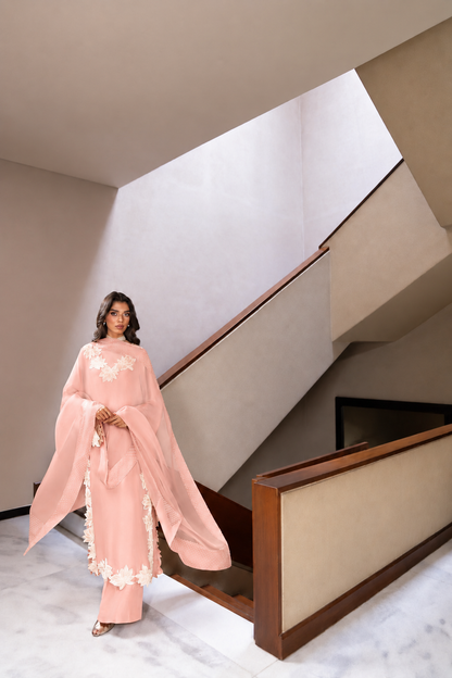 Atharva Heritage – Hand-Embroidered Pure Silk Pakistani Suit with Pearl & Katdana Detailing AHSS1561