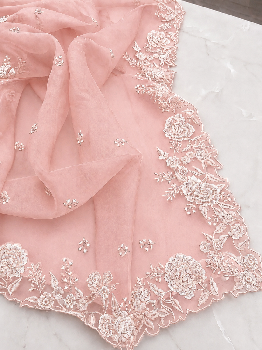 Atharva Heritage Sheer Luxury Pure Silk Organza Parsi Embroidered Trousseau Collection unstitched Suit AH1867