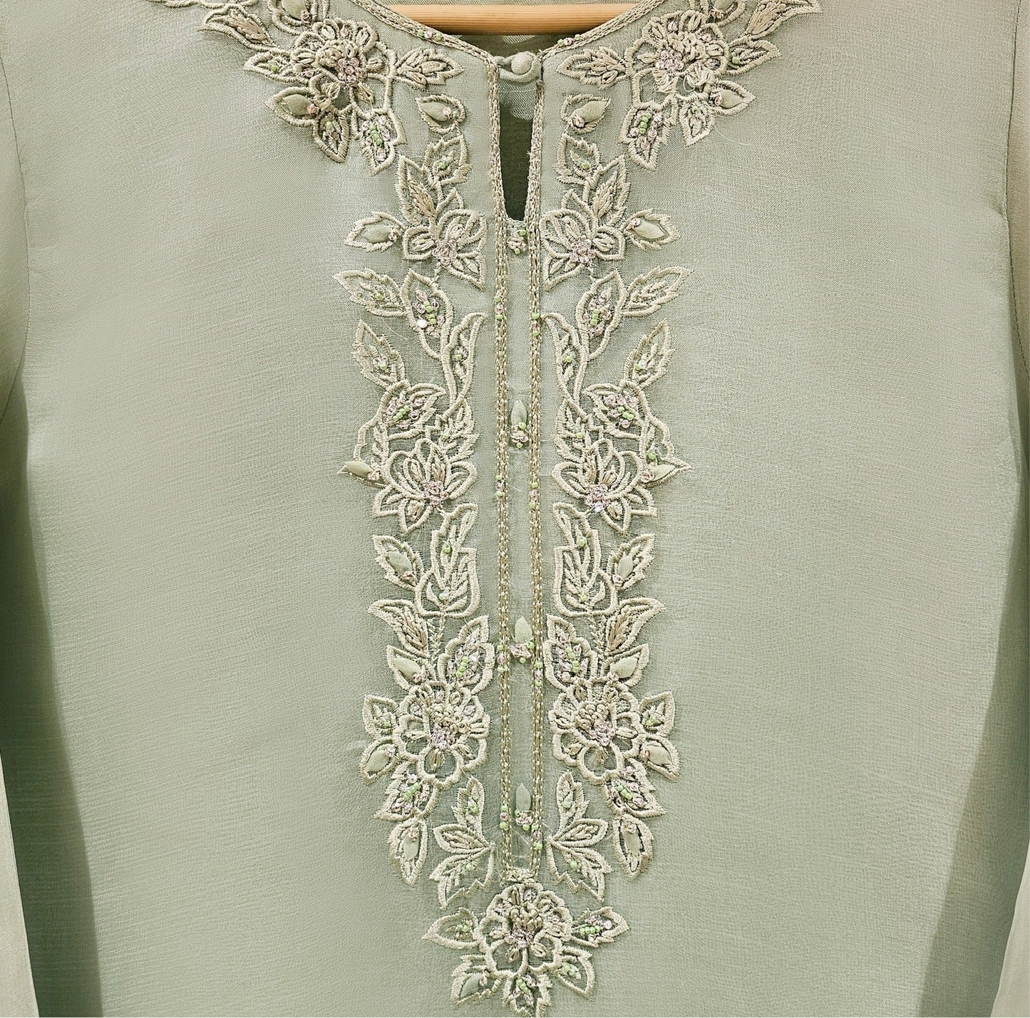 ATHARVA HERITAGE Sheer Luxury PURE SILK ORGANZA HAND APPLIQUE Ready to Wear Pakistani Suit SLP0023