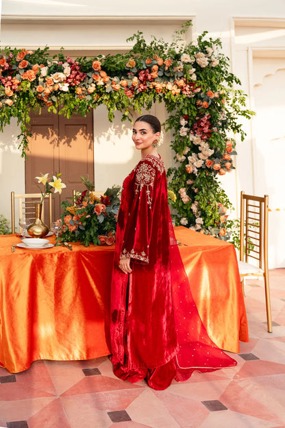 Atharva Heritage मखमल – Pure Velvet Silk Hand Embroidered Suit Set 18311301