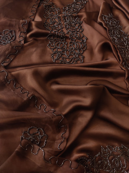 Atharva Luxe – Pure Silk Luxury Kurta Set with Handcrafted Ghera Sleeves & Organza Dupatta PSH0068B