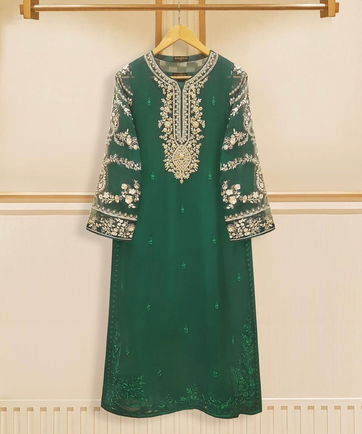 Pure Chiffon 80 Grams Ready to Wear Pakistani Suit CHI0015 Emerald Green