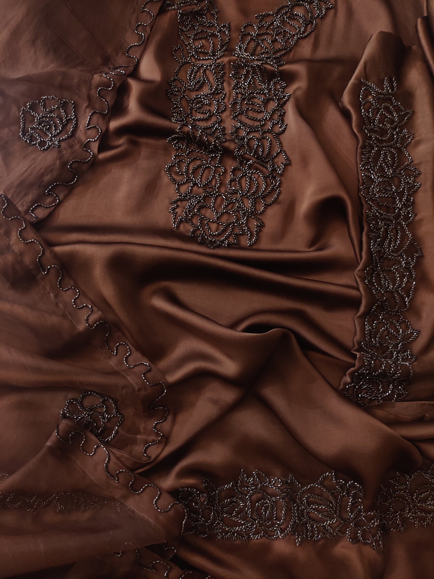 Atharva Luxe – Pure Silk Luxury Kurta Set with Handcrafted Ghera Sleeves & Organza Dupatta PSH0068B