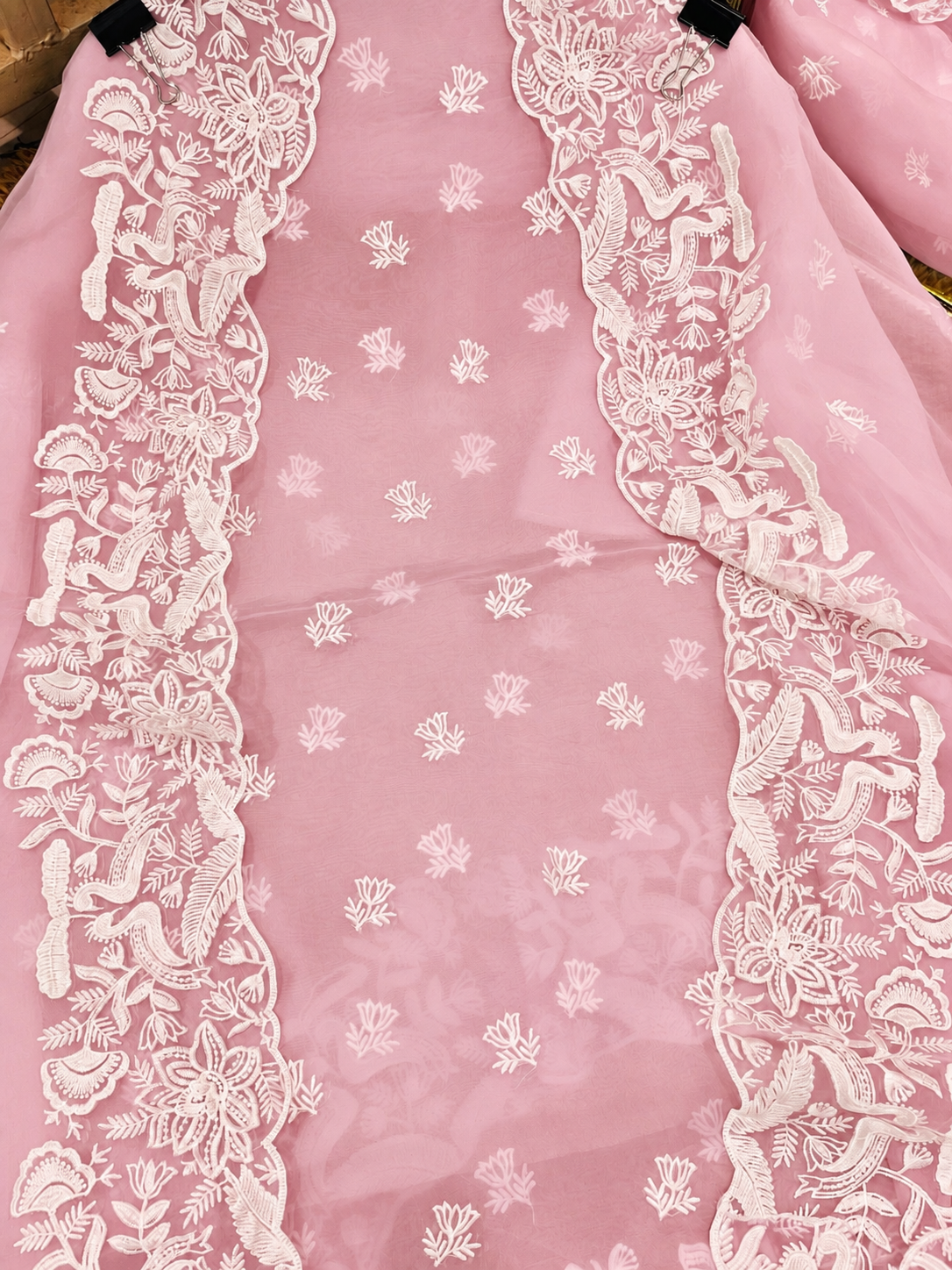 Atharva Heritage SHEER LUXURY Pure Silk Organza French Thread Embroidered Suit SOFTHP561