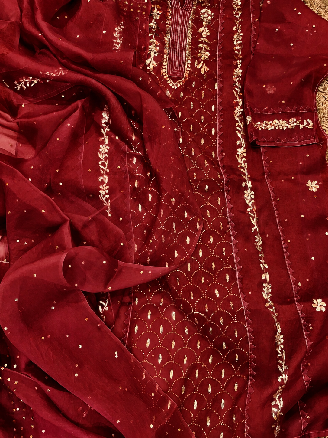 Atharva Heritage Sheer Luxury /Premium Lucknowi Semi Stitched Collection SHEER00079