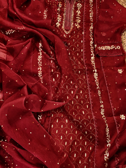 Atharva Heritage Sheer Luxury /Premium Lucknowi Semi Stitched Collection SHEER00079