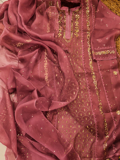 Atharva Heritage Sheer Luxury /Premium Lucknowi Semi Stitched Collection SHEER000791