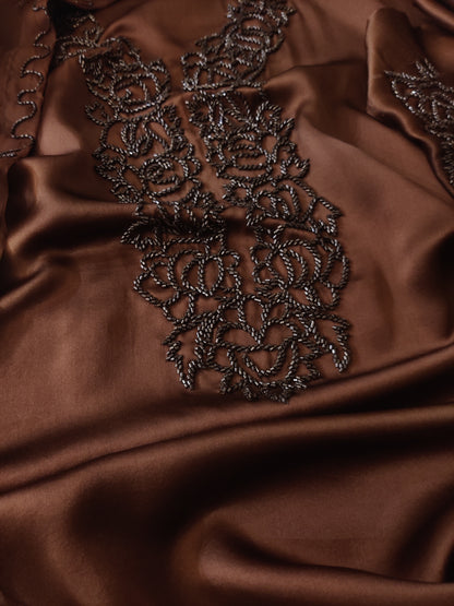 Atharva Luxe – Pure Silk Luxury Kurta Set with Handcrafted Ghera Sleeves & Organza Dupatta PSH0068B
