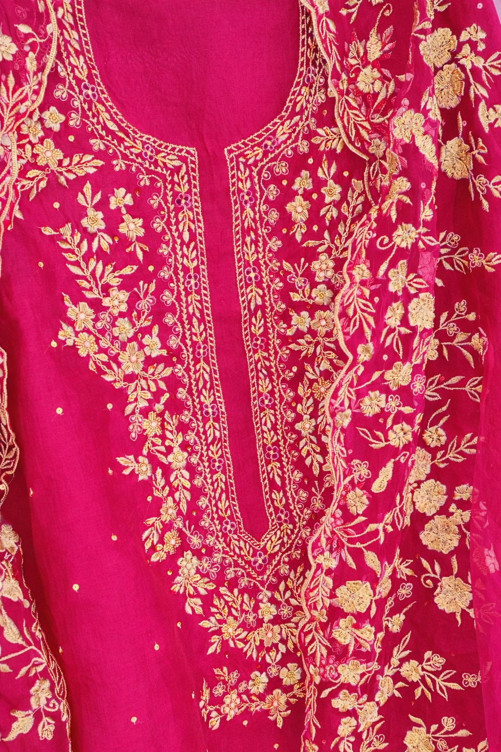 Atharva heritage Exquisite Hand Zardozi Embroidered Pakistani Suit on Pure Silk Organza SLP0010