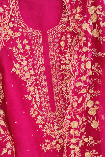 Atharva heritage Exquisite Hand Zardozi Embroidered Pakistani Suit on Pure Silk Organza SLP0010