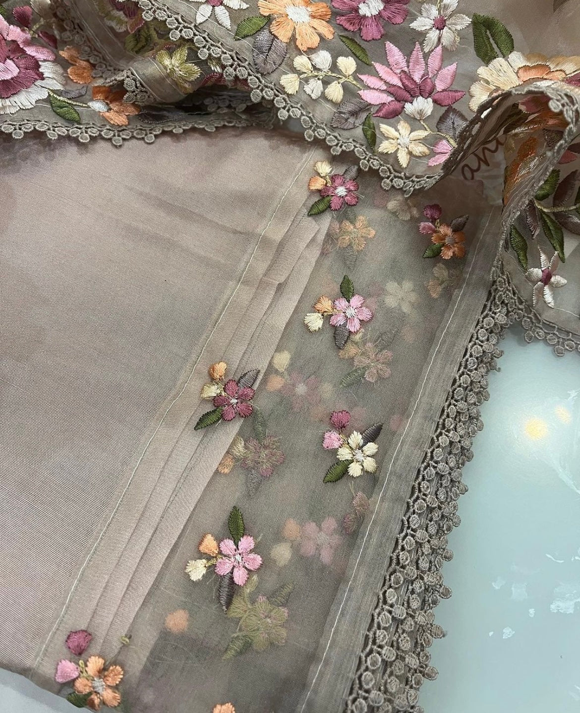 Atharva Heritage Unstitched Pakistani Suit , Pure Chanderi silk 70 Grams Kurta , Pure Silk Organza 35 Grams Dupatta CHO00678