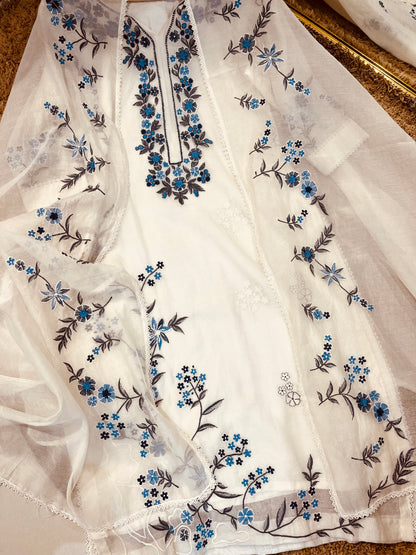 ATHARVA HERITAGE PURE MUL CHANDERI SILK  PARSI GARA SUIT MCH0013-12