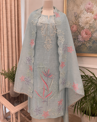 Atharva Heritage PURE CHANDERI SILK Thread Embroidered SUIT MCH00715