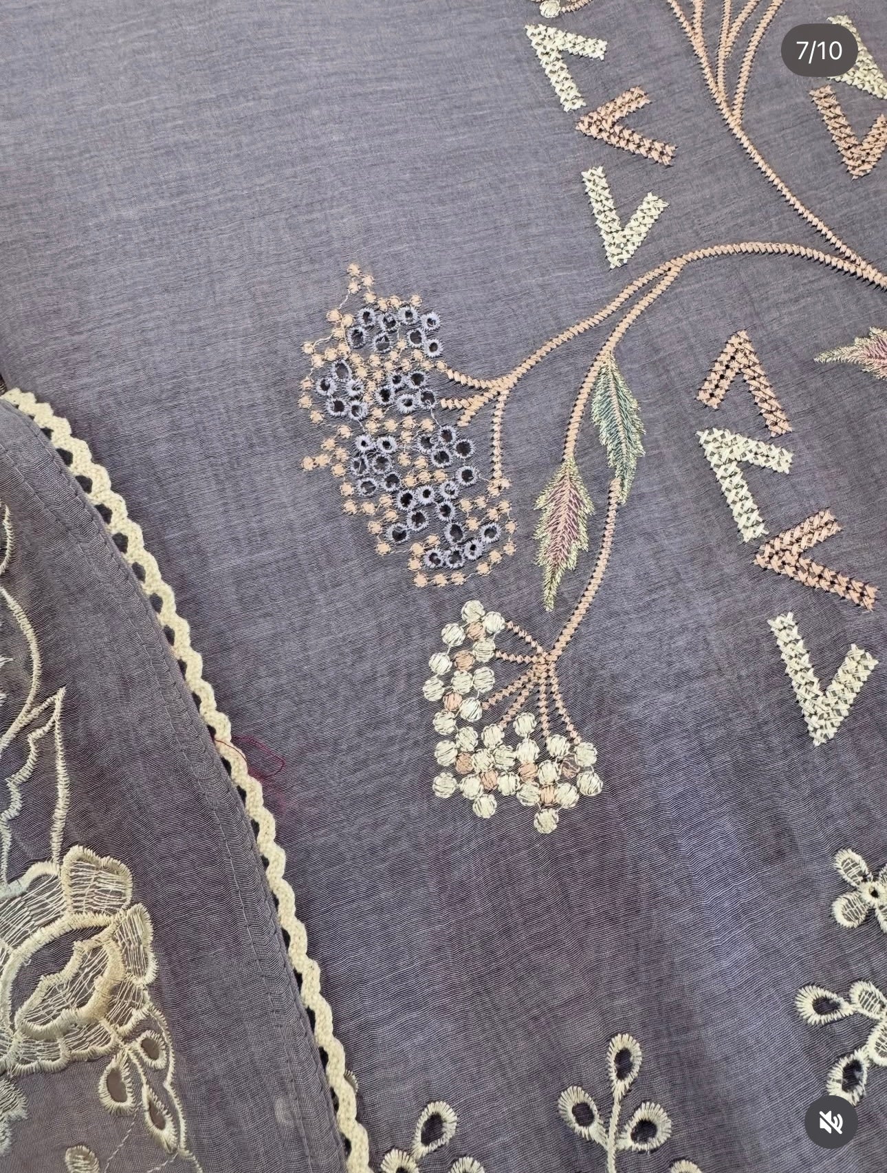 Atharva Heritage Thread Embroidered Pure Mul Chanderi Suit   edits MC70012 Lavender