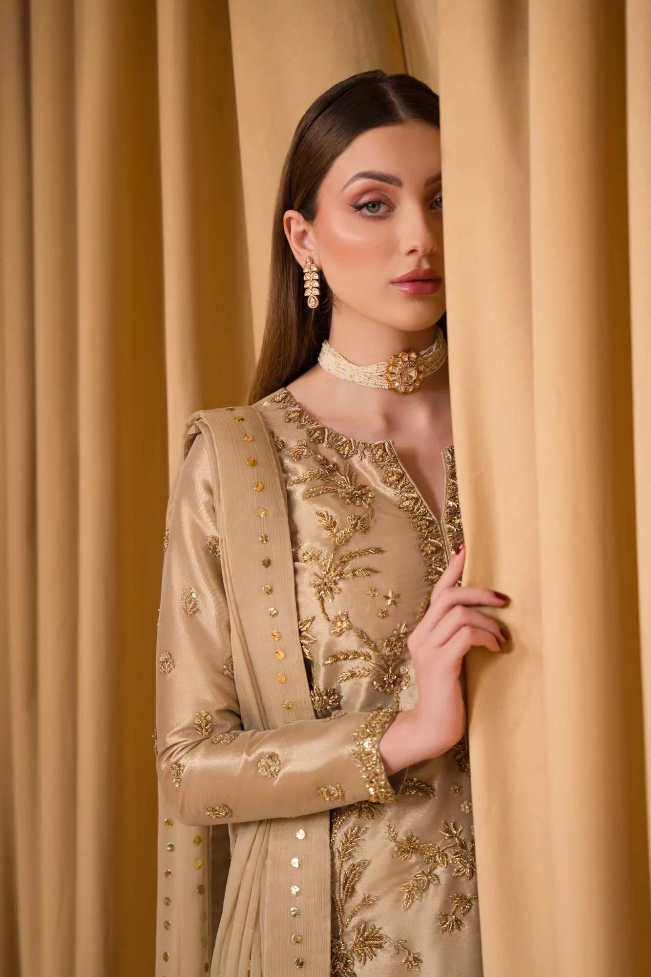 Atharva Heritage ✨ Exquisite Hand Embroidered Pakistani Suit in Pure Hanuman 80 Grams Tissue Silk – A Masterpiece of Luxury & Craftsmanship HTSMK543