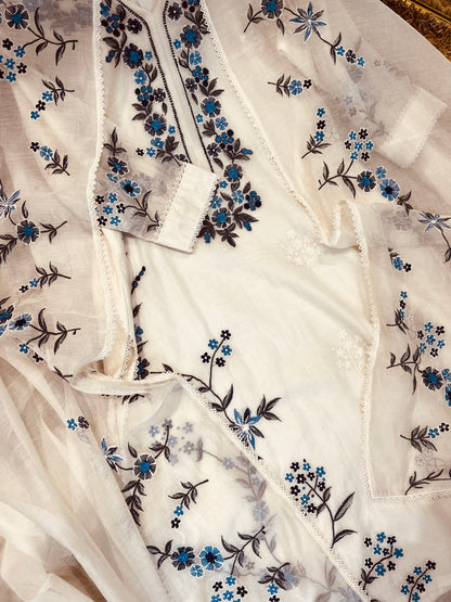 ATHARVA HERITAGE PURE MUL CHANDERI SILK  PARSI GARA SUIT MCH0013-12