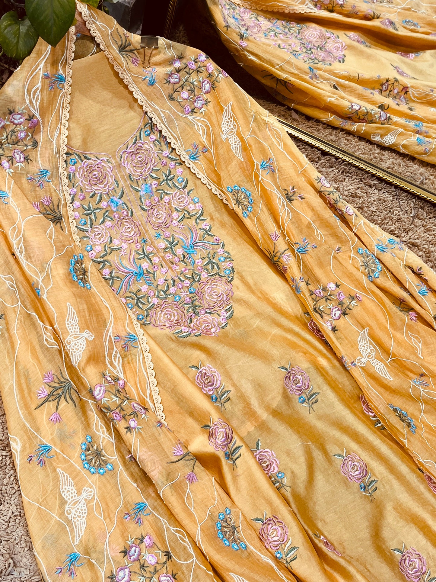 ATHARVA HERITAGE PURE MUL CHANDERI PARSI GARA SUIT MCH0072MY