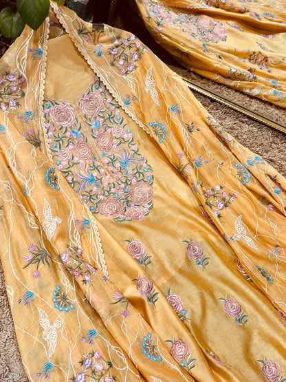 ATHARVA HERITAGE PURE MUL CHANDERI PARSI GARA SUIT MCH0072MY