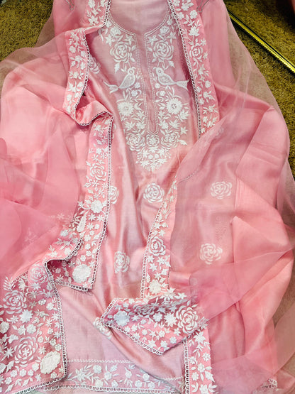 Atharva Heritage ✨ Unbelievable Luxury | Pure Chanderi Silk Kurta with Parsi Embroidery & Silk Organza Dupatta PCHPG0057