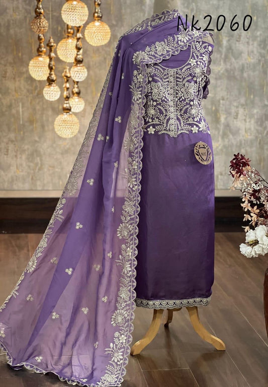 Atharva Shimmer Tissue Embroidered AARI  SH00101