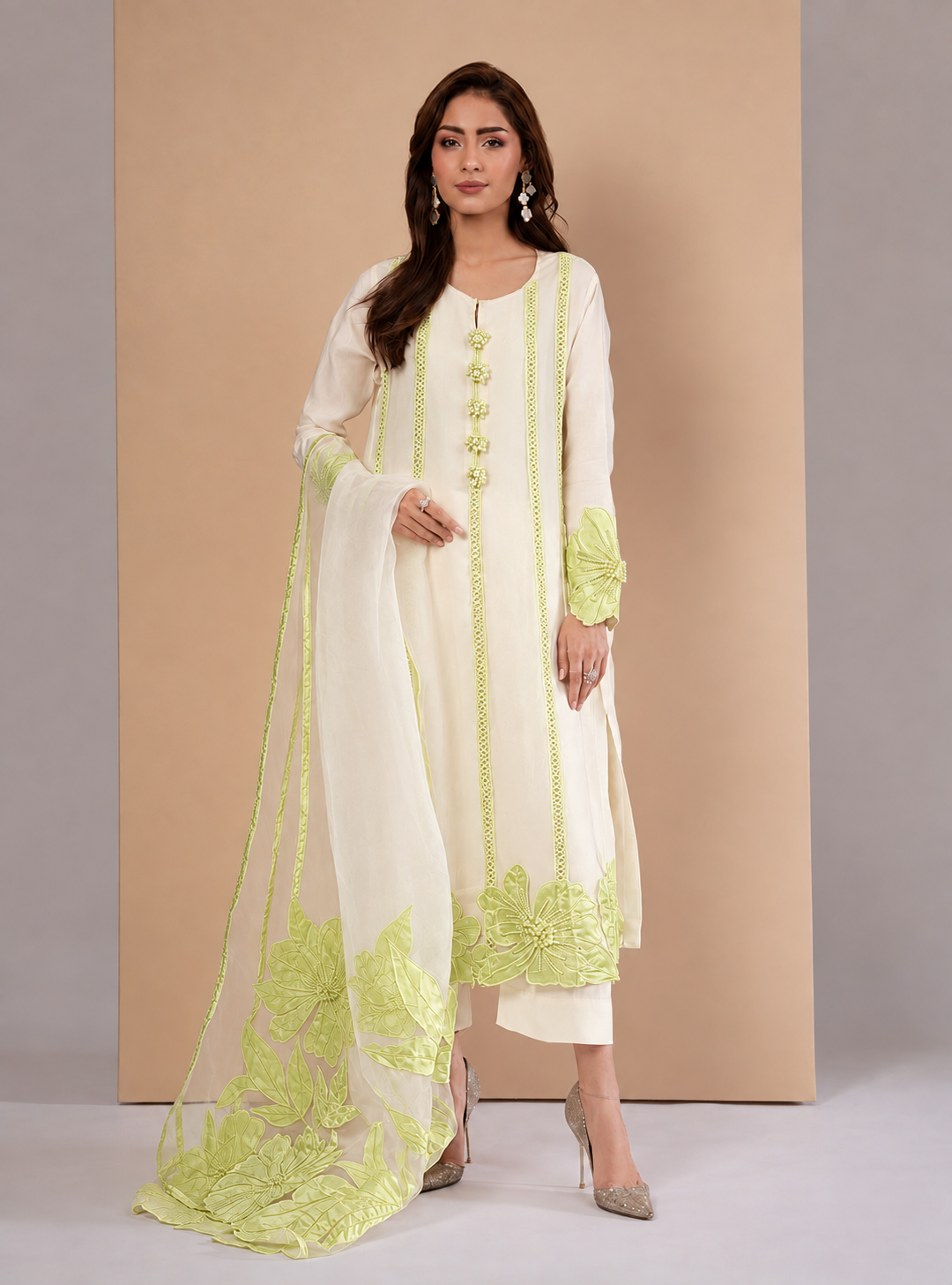ATHARVA HERITAGE Sheer Luxury Ready to Wear Pakistani Appliqué Suit SLP05055