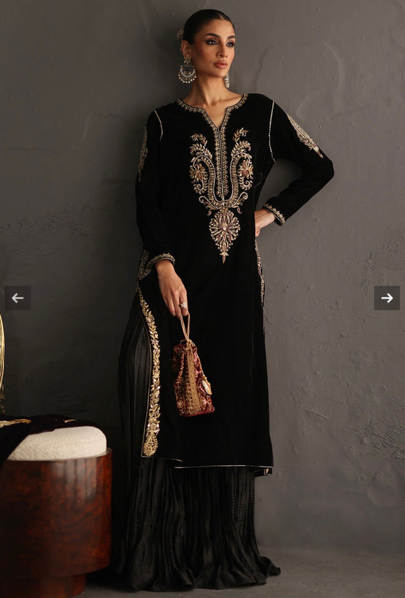 Atharva Heritage “Midnight Velvet Elegance – Handcrafted Zardozi Ensemble” SVZ675